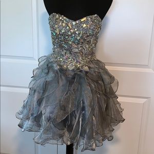 Women’s Party dress Size Small Rhinestones & Ruffles